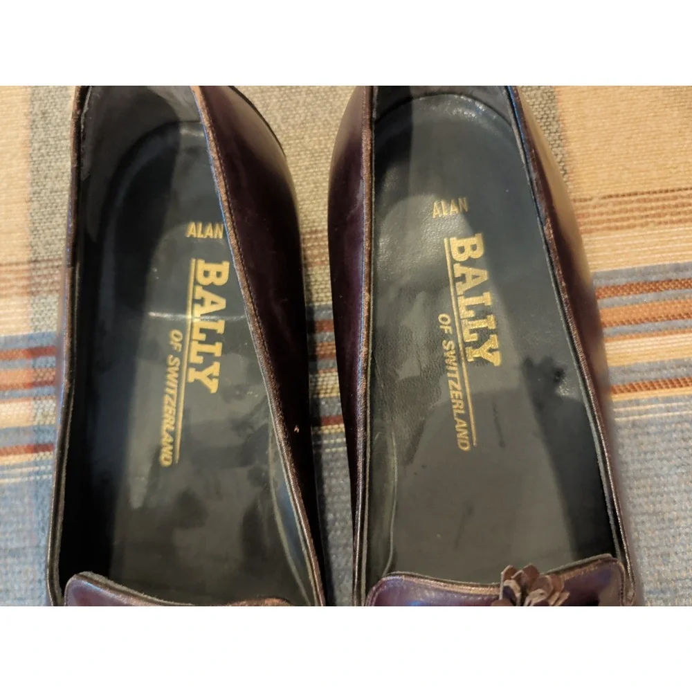 Bally Of Switzerland Men's Brown Leather Shoes Size 11D With Tassels ALAN